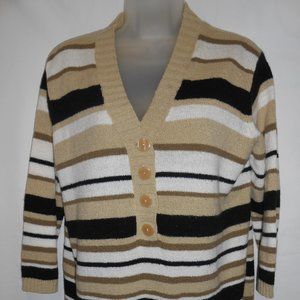 2/$8 White Stag V-Neck Sweater 3/4 Sleeve Large